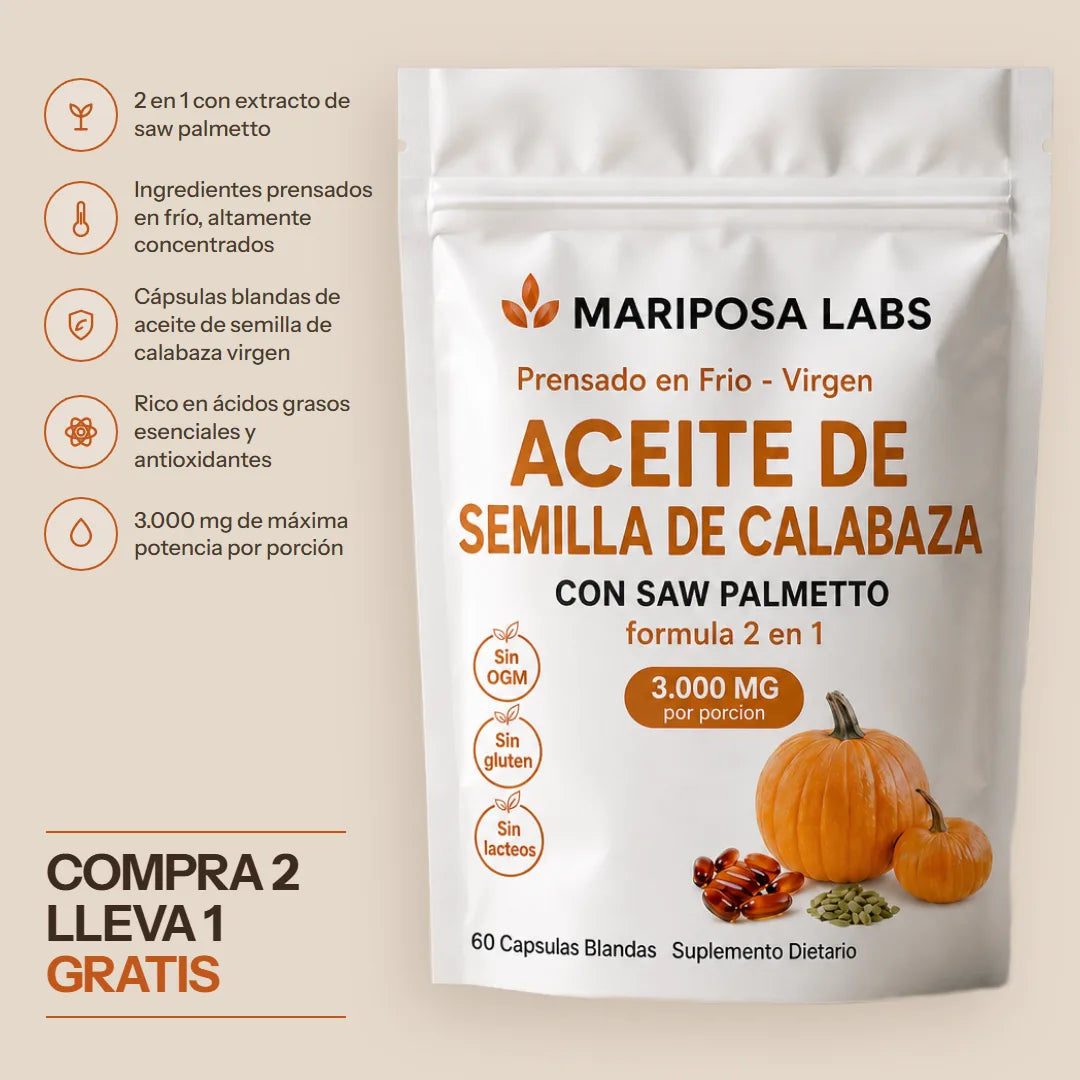 Aceite de Semilla de Calabaza con Saw Palmetto 3.000 mg