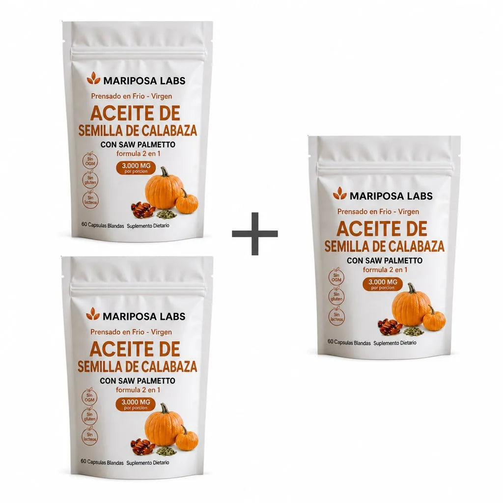 3 bolsas de Aceite de Semilla de Calabaza con Saw Palmetto
