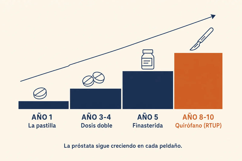 Evolución habitual con medicación sintomática
