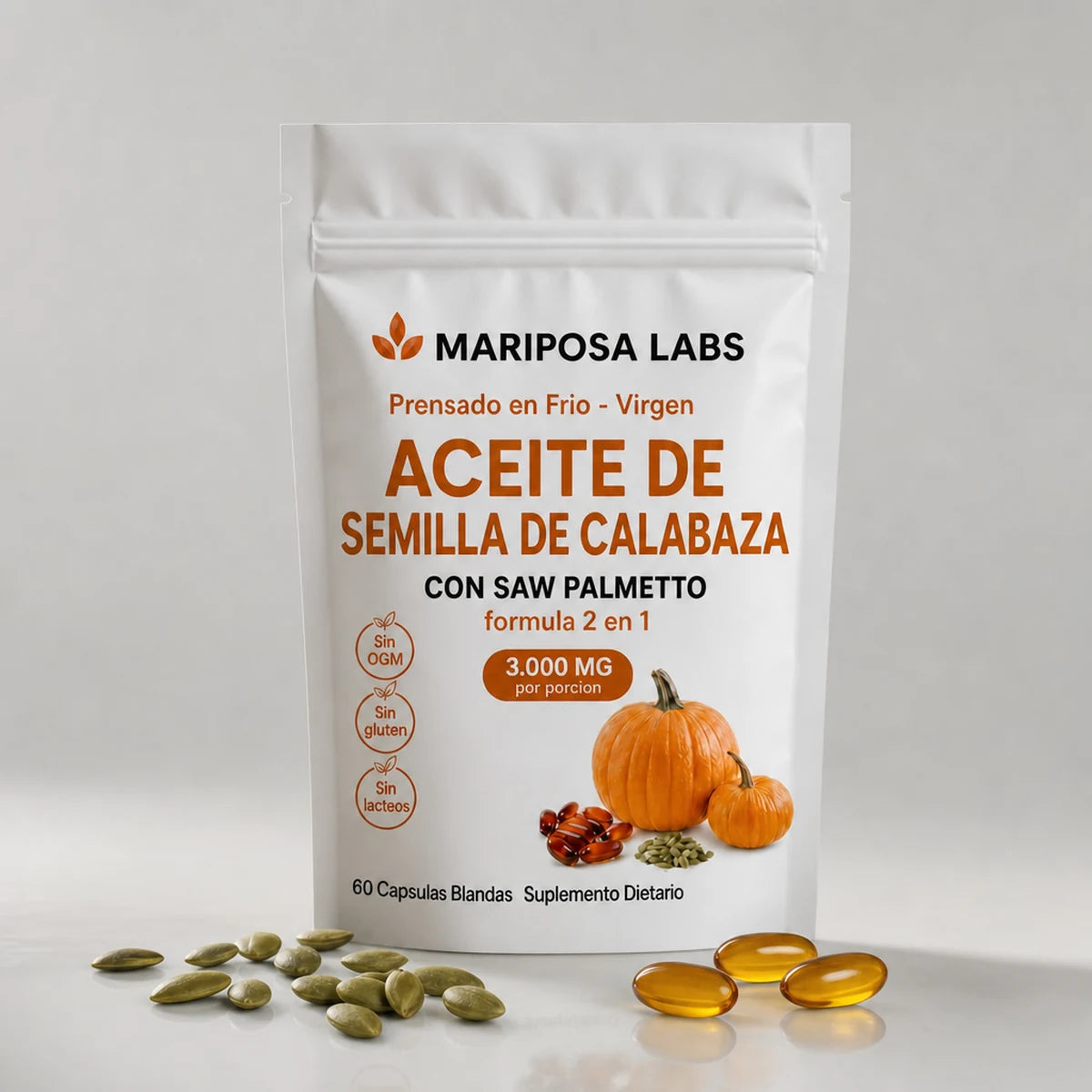 Aceite de Semilla de Calabaza con Saw Palmetto de Mariposa Labs