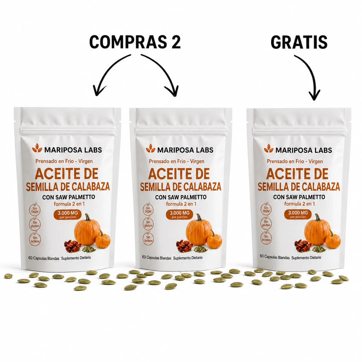 Compras 2 bolsas de Mariposa Labs y la tercera va gratis