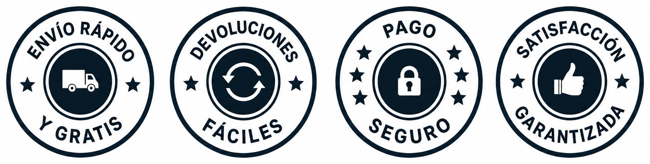 Envío rápido y gratis · Devoluciones fáciles · Pago seguro · Satisfacción garantizada